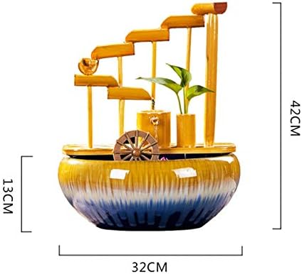 Elegant Indoor Bamboo Fountain with Ceramic Base