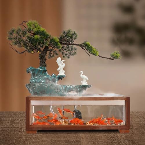 Tabletop Water Fountain with LED Lights and Atomizer