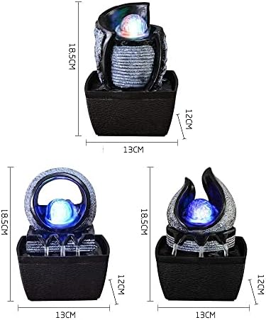WicheMi Indoor Tabletop Fountain with LED Light