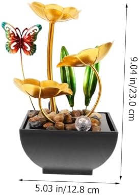 Tabletop Fountain with Lotus Flower Design Solar-Powered Water Feature