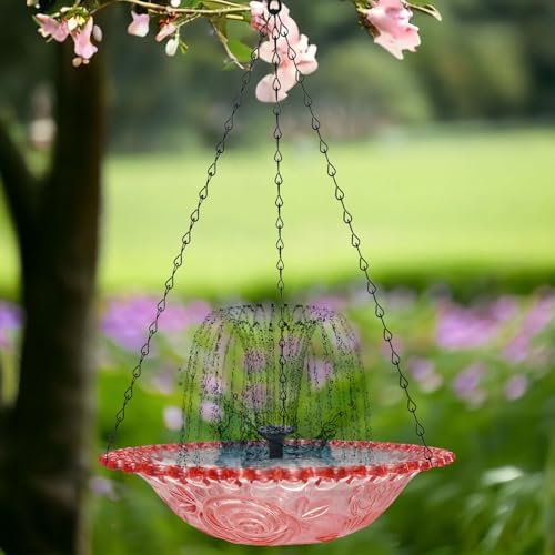 Solar-Powered Hummingbird Bath Fountain Feeder Blue