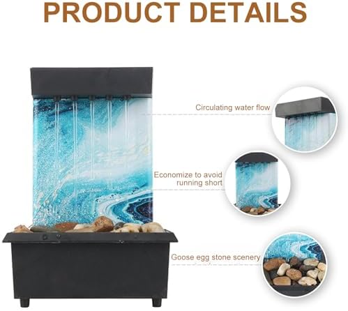 Desk Water Fountain with Pebble Decor USBBattery Operated Mini Waterfall for Home Office