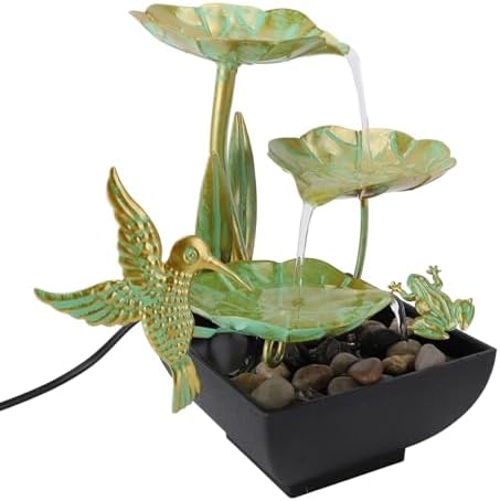 3 Tier Lotus Desk Fountain with LED Lights and USB Power Supply