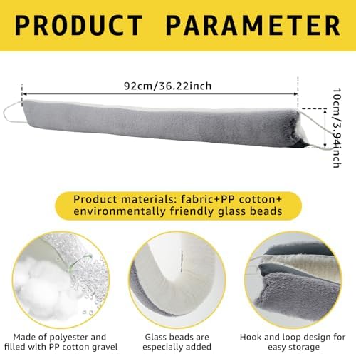 Soundproof Door Draft Blocker Soft Breeze Stopper Gray