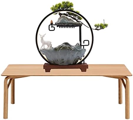 Modern Deer Style Tabletop Water Fountain with Mist LED Light for Meditation and Feng Shui Decor