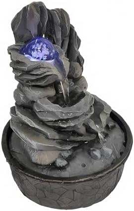 GIDITA Tabletop Water Fountain with LED Light