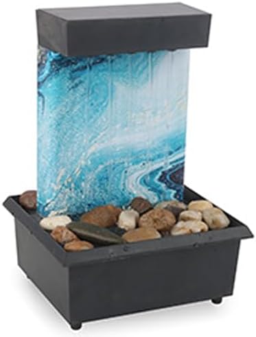 Desk Water Fountain with Pebble Decor USBBattery Operated Mini Waterfall for Home Office