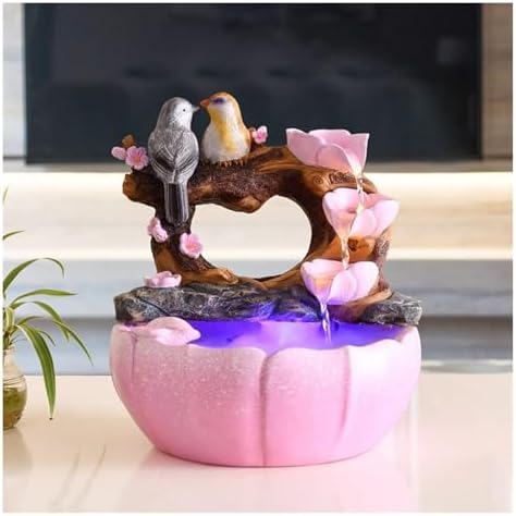 Tabletop Fountain with Light - Indoor Waterfall for Home Office