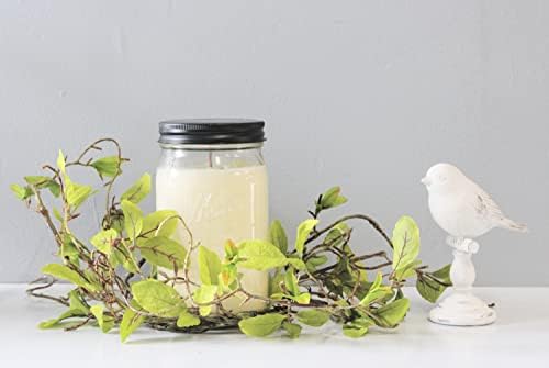Sullivans Candle Ring Wreath with Leaves and Twigs