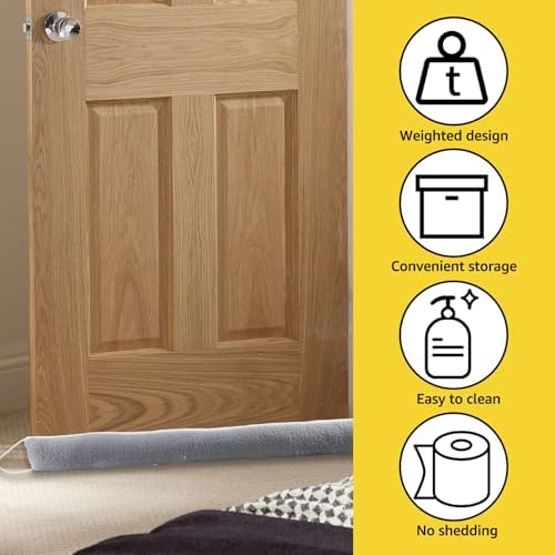 Soundproof Door Draft Blocker Soft Breeze Stopper Gray