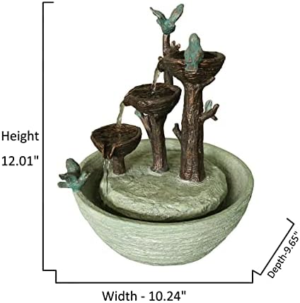 Hi-Line Gift Ltd Birds Playing Fountain Indoor Tabletop Decor