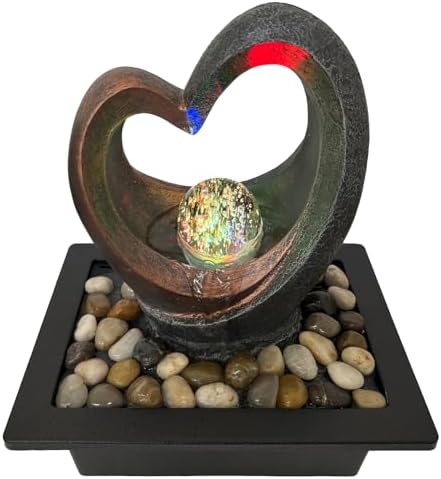 Spinning Orb Rock Tabletop Fountain with LED Light and OnOff Switch
