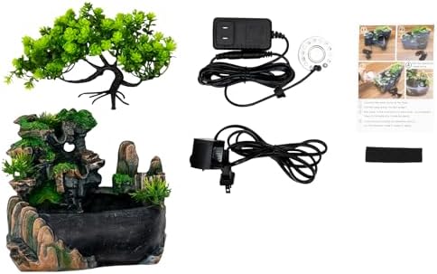 Indoor Rockery Fountain with LED Light and Atomizer