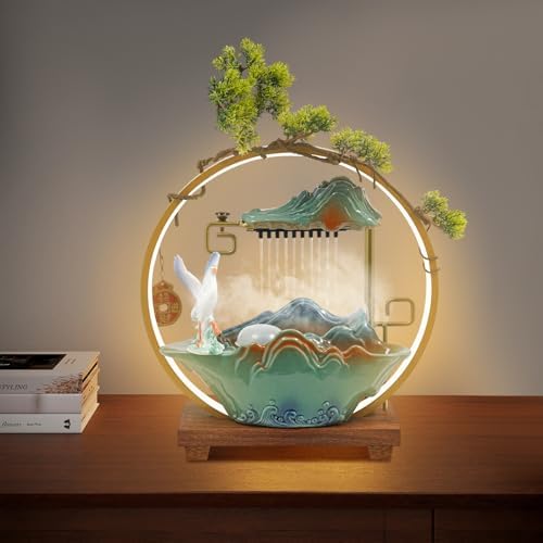 Tabletop Water Fountain with 7 Color LED and Mist 1