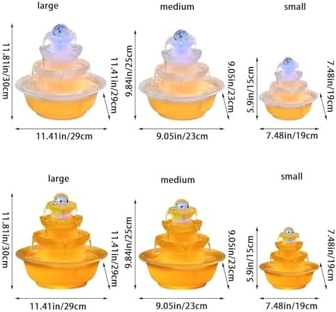 Imitation Jade Small Fountain Tabletop Water Fountain with Feng Shui Benefits and Bright Lights
