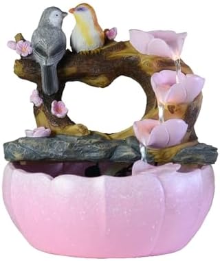 Tabletop Fountain with Light 10-Inch Indoor Waterfall for Home Office Decor
