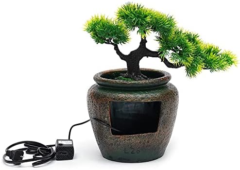 Opulentia Desktop Fountain with LED Light and Resin Rockery