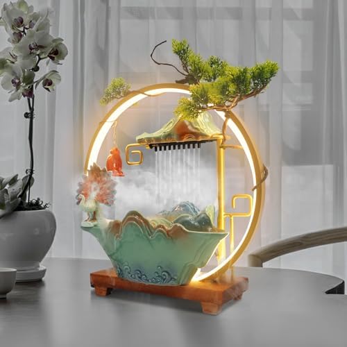 Tabletop Water Fountain with 7 Color LED and Mist