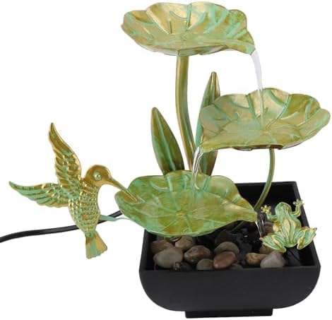 3 Tier Lotus Desk Fountain with LED Lights and USB Power Supply