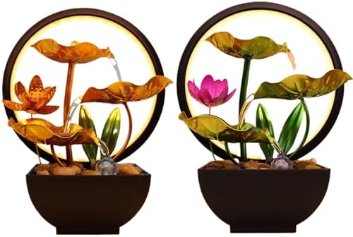 Stylish Indoor Waterfall Tabletop Fountain with Lights