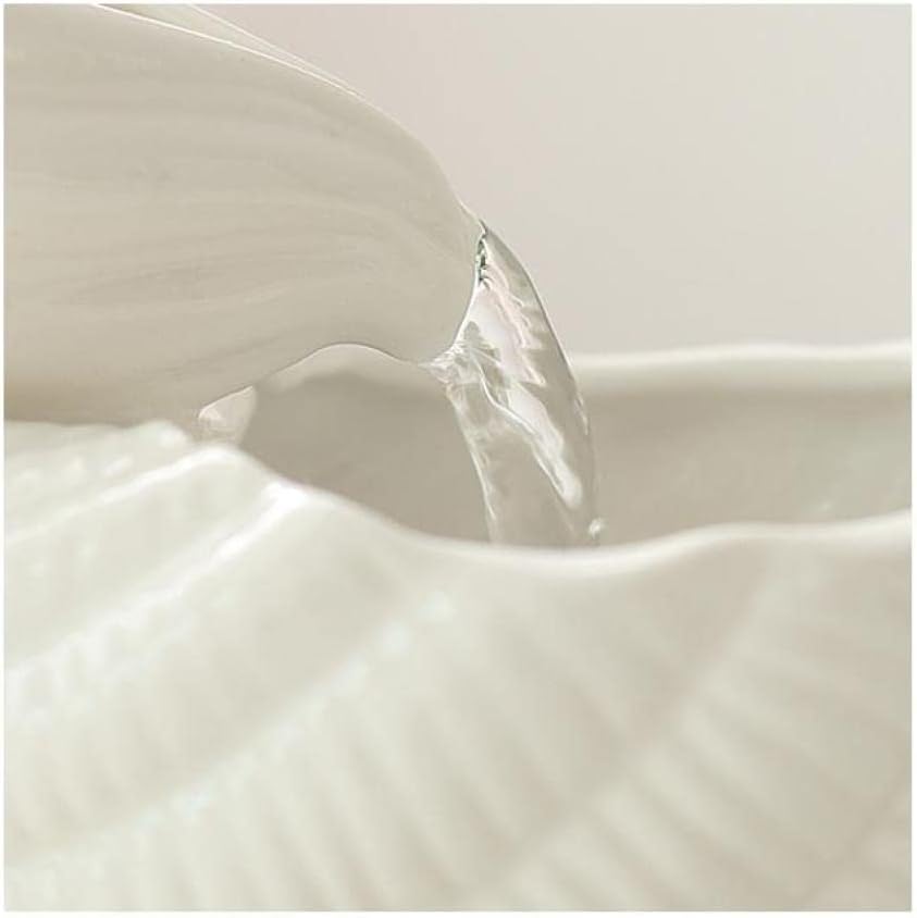 Conch Tabletop Fountain Ceramic Indoor Decor Water Feature