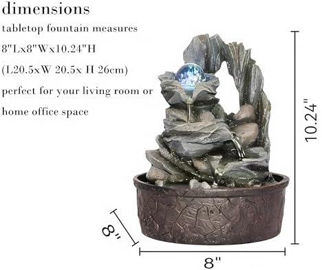 GIDITA Tabletop Water Fountain with LED Light