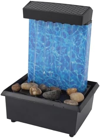LED Lights Illuminated Waterfall Tabletop Fountain for Home Office Decor
