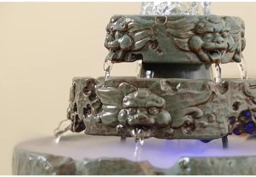Yellow Tabletop Fountain Ceramic Water Decor