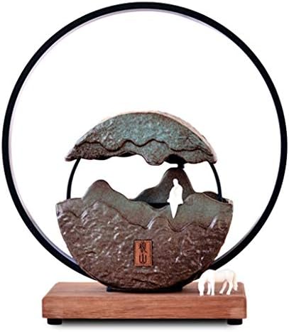 Rockery Landscape Tabletop Fountain Zen Meditation Decor with Submersible Pump for Home and Office