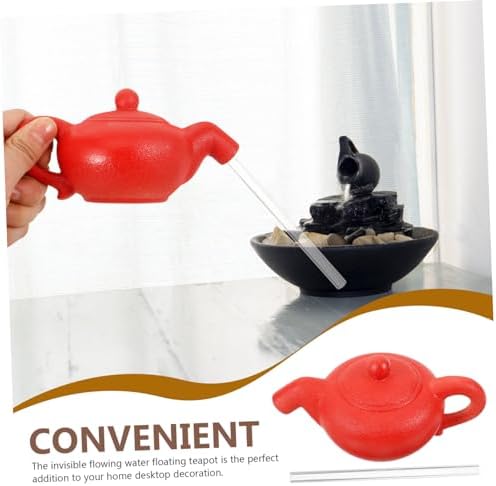 TOGEVAL Floating Teapot Fountain Decor for Tabletop Home Water Feature