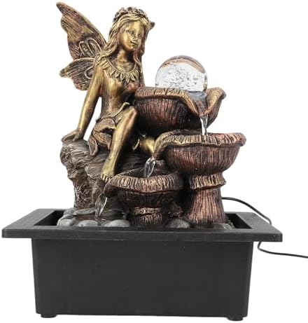 Naroote Tabletop Fountain with LED Light and USB Pump