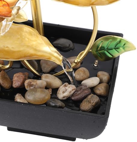 Leaf Tabletop Waterfall Fountain with LED Light