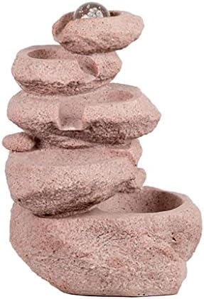 BIOMICE Tabletop Water Fountain with LED Lights and Crystal Ball for Home Office Bedroom Decor