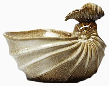 Indoor Tabletop Fountain with Conch Ceramic Decor and Submersible Pump