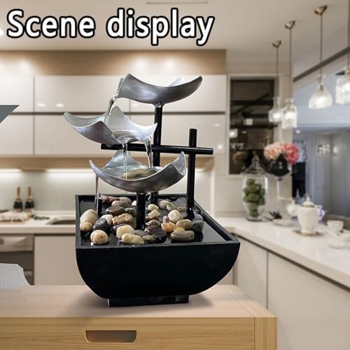 Waterfall Fountain Indoor 3 Tier Metal Zen Decor