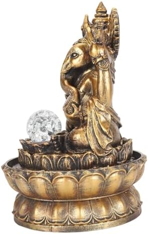 Resin Water Fountain Ganesha Statues Indoor Decorative Relaxing Humidifier with LED Light