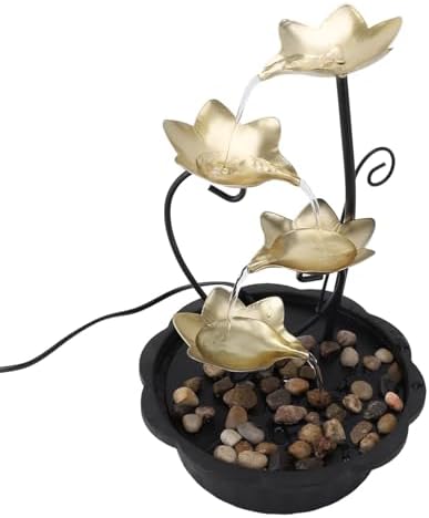 Enlybee Water Tabletop Fountain with LED Light Quiet USB Desk Fountain for Home and Office Decor