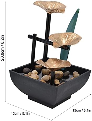 CHICIRIS Indoor Tabletop Fountain with 3-Tier Waterfall and Lighting Feature for Home Office Decor