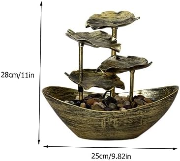 Unomor Creative Lotus Leaf Tabletop Fountain with LED Lights Indoor Waterfall Decor for Relaxation and Stress Relief