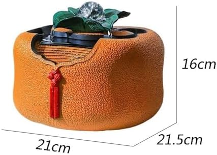 Orange Tabletop Fountain Running Water Decor