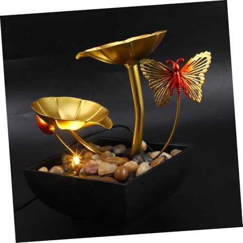 Levemolo Tabletop Fountain Indoor Lotus Waterfall Decor for Office Home and Party