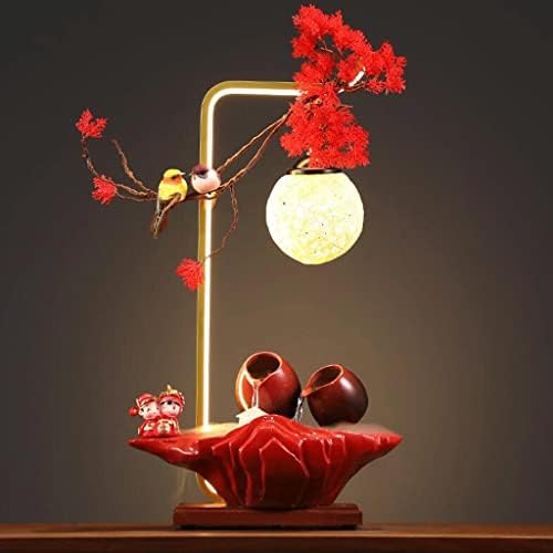 SHQ Red Festive Tabletop Fountain with LED Light