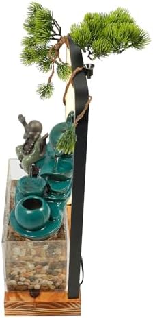 Eapmic Desktop Waterfall Fountain with Fish Tank and LED Light
