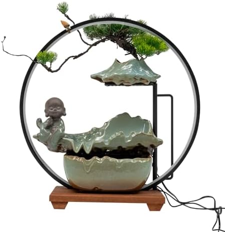 Banborba Tabletop Fountain with LED Light and Mist