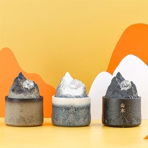 Blue Ceramic Tabletop Fountain for Office Home