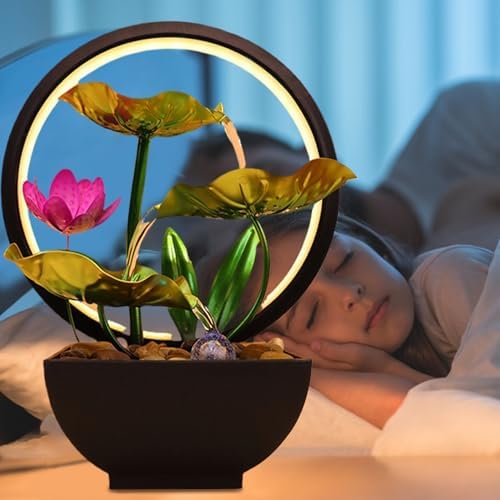 Stylish Indoor Waterfall Tabletop Fountain with Lights