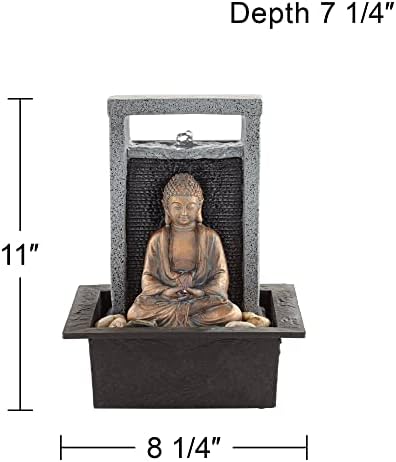 Meditating Buddha 11 Inch High Indoor Decor Tabletop Fountain