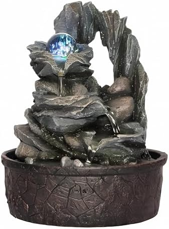 GIDITA Tabletop Water Fountain with LED Light