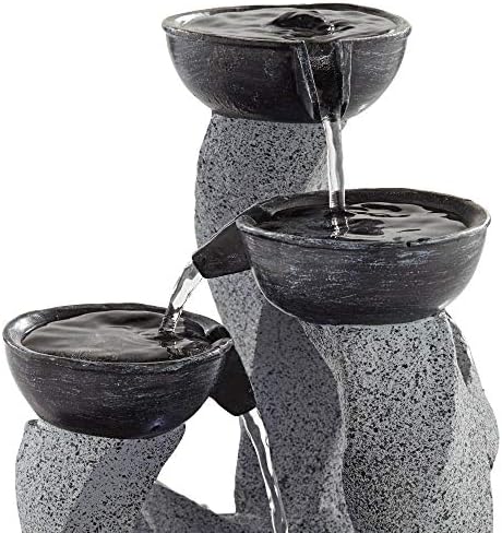 Three Twist Column 11 Inch High LED Tabletop Fountain