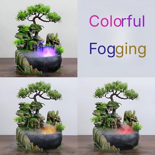 Free 10 PCS Crystal Energy Guard Tabletop Bonsai Fountain with LED Lights